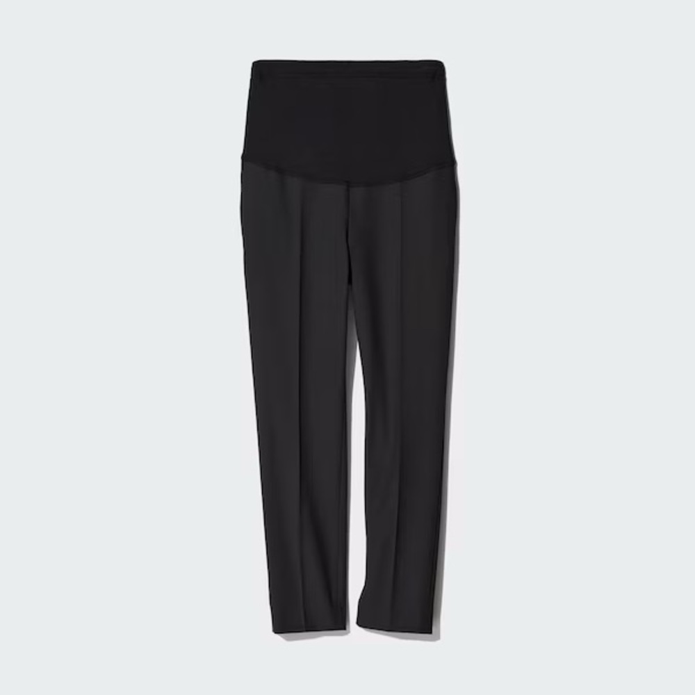 Uniqlo Black Maternity Straight-Leg Trousers, slacks, Size M